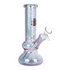 SeshGear Double Bubble Electroplated Glass Water Pipe - 8" / 14mm F / Colors Vary