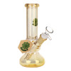 SeshGear Double Bubble Electroplated Glass Water Pipe - 8" / 14mm F / Colors Vary