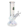 SeshGear Double Bubble Electroplated Glass Water Pipe - 8" / 14mm F / Colors Vary