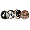 SeshGear Hemp Leaf Trio Solid Metal Grinder- 4pc/2"/Assorted/ 6pc Display