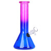 SeshGear Boxed Ombre Beaker Glass Water Pipe - 10" / 14mm F / Colors Vary