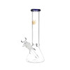 Gold Hemp Leaf Glass Beaker Water Pipe - 10" / 14mm F / Colors Vary