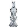 SeshGear Stacked Skulls Electroplated Glass Dab Rig - 9" / Smoke
