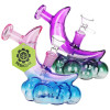 SeshGear Over the Moon Glass Water Pipe - 5" / 14mm F / Assorted Colors/2CT Bundle