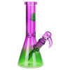 SeshGear Straight Neck Ombre Beaker Glass Water Pipe - 10" / 14mm F / Assorted Colors/3CT Bundle