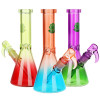 SeshGear Straight Neck Ombre Beaker Glass Water Pipe - 10" / 14mm F / Assorted Colors/3CT Bundle
