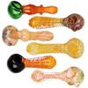 All Worked Up Glass Spoon Pipes - 4.5"- 5" / Assorted Colors and Styles/6ct Bundle