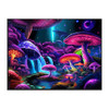Mushroom World Black Light Reactive Wall Tapestry - 81"x53"