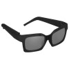 Square Frame Sunglasses with Hidden Storage - Black