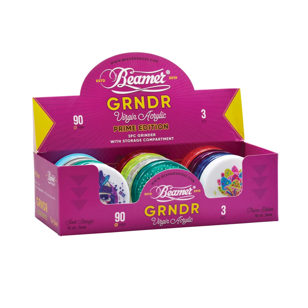 Beamer 90mm Prime 3pc Virgin Acrylic Grinders Display bobhq