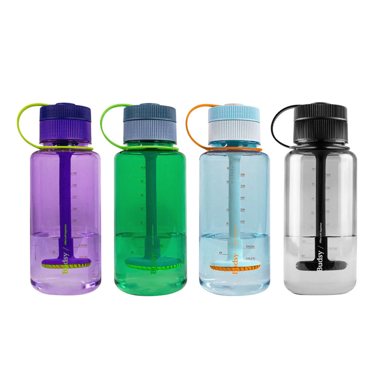 9.5 Water Bottle Flask Style USA Glass Water Pipe - Green