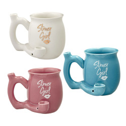 Premium Roast & Toast Ceramic Mug w/ Pipe - Stoner Girl