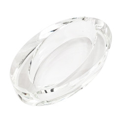 Oval Slant Crystal Ashtray