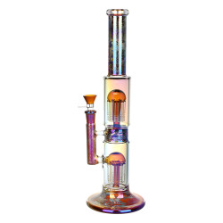 Pulsar Dub Chamber Electro Etched Water Pipe - 13.75"- 14mm F/Amber