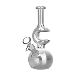Lunar Glow Electroplated Glass Water Pipe - 7.25" - 14mm F - Colors Vary