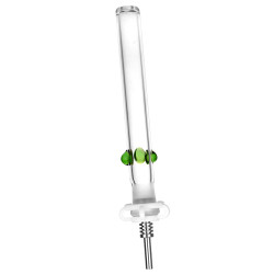 Glass Honey Straw w/ Titanium Tip - 6" - Clear