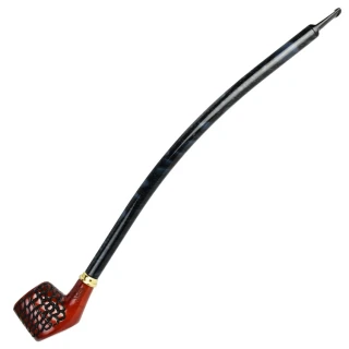 Pulsar Shire Pipes The Connoisseur - Engraved Churchwarden Smoking Pipe - 15" / Black