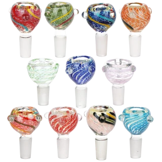 Glass on Glass Herb Slide Bowl- 14mm M/Colors & Designs Vary