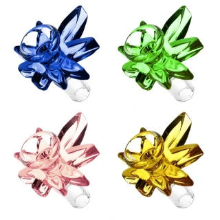 4ct Cannabis Leaf Glass Herb Slide Bundle - 14mm M / Colors Vary