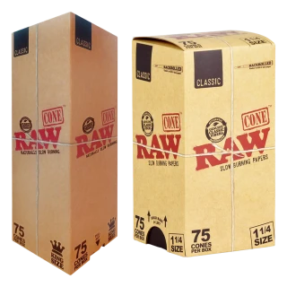 RAW Classic Pre-Rolled Cones 75ct BOX