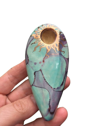 Porcelain Gold Goddess - Purple/Blue