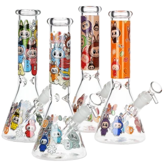 Funny Animal Beaker Glass Water Pipe - 9.75" / 14mm F / Designs Vary
