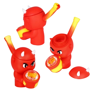 Little Devil Secret Stash Silicone Hand Pipe - 4"