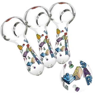 3ct Pulsar Building Blocks Glass Spoon Pipe Bundle- 4.5"