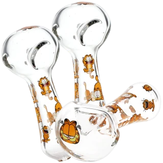 3ct Stoned Orange Cat Glass Spoon Pipe Bundle- 4.5"