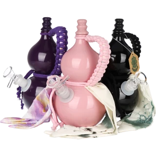 SeshGear Gourd Glass Water Pipe  - 7.75" / 14mm F / Colors Vary