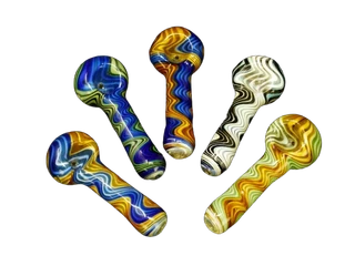 4ct Swirling Wig Wag Hand Pipes Bundle- 3.75"