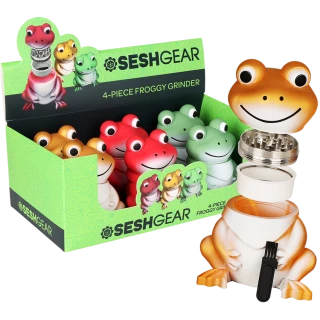 6ct SeshGear Froggy Grinder Display- 4pc / 1.75" / Assorted Colors
