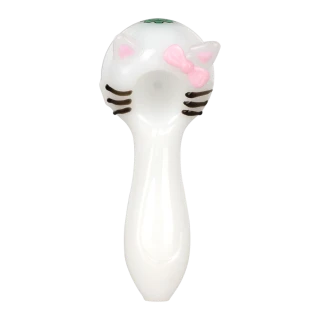 SeshGear Cute Kitty Glass Spoon Pipe - 4"