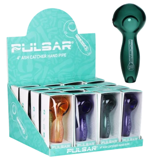 16ct Pulsar Glass Ashcatcher Spoon Display- 4"/ Assorted Colors