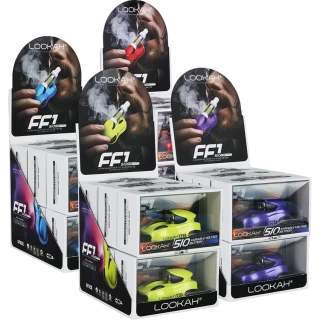 6ct Lookah FF1 Race Car Variable Voltage 510 Vape Battery Display -500mAh