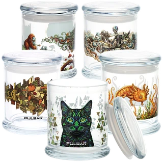 Pulsar Pop Top Glass Jar -  4.5" x 3.9" / Large