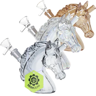 3ct SeshGear Unicorn Glass Water Pipe Bundle - 5" / 14mm F / Assorted Colors