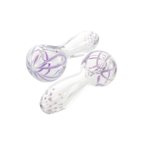3.5" Clear Spoon w/ Color Squiggles on Head & Color Dots on Mouthpiece