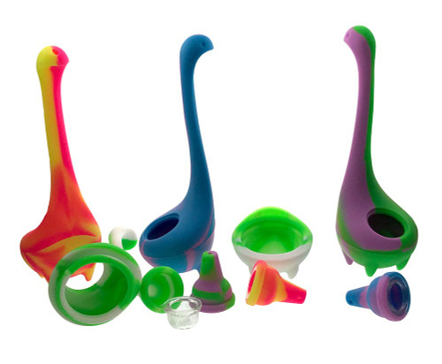 Dinosaur Pipe 5 inch Silicone Water Smoke Bubbler - Siliclab