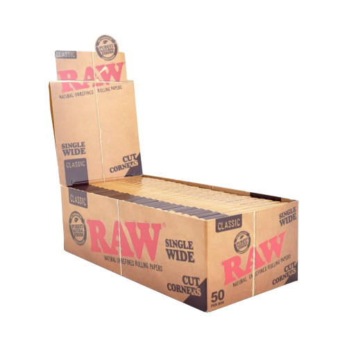 RAW Single Wide Classic Cut Corners Rolling Papers