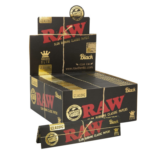 King Size Slim RAW Black Artisan Rolling Papers