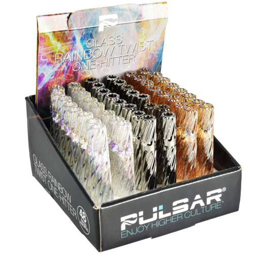 48ct Pulsar 4" Rainbow Twist One Hitter Display