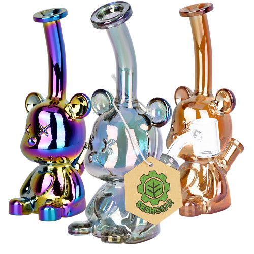 Bear-ly Coherent Glass Dab Rig - 7" / 14mm F / Colors Vary