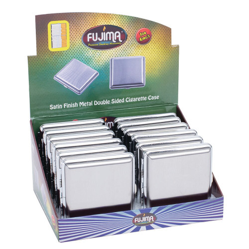 Fujima Metal Finish Double-Sided Cigarette Case - King Size/ 12PC DISP
