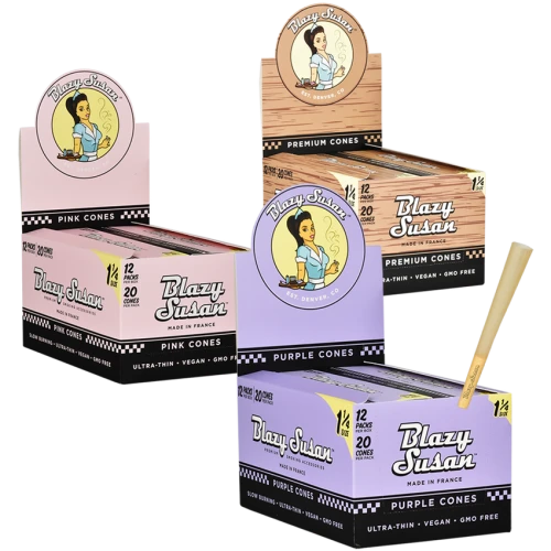 12ct Blazy Susan Pre-Rolled Cones Slide Box Display- 1 1/4 / 20pc