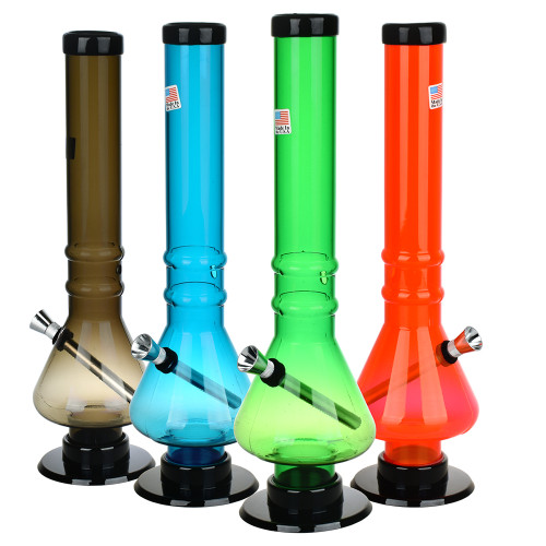 Beaker Base Acrylic Water Pipe - 12" /  Colors Vary