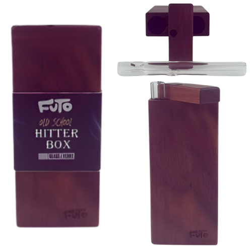 FUTO Old School Hitter Box w/ Glass Taster Bat & Poker - Walnut