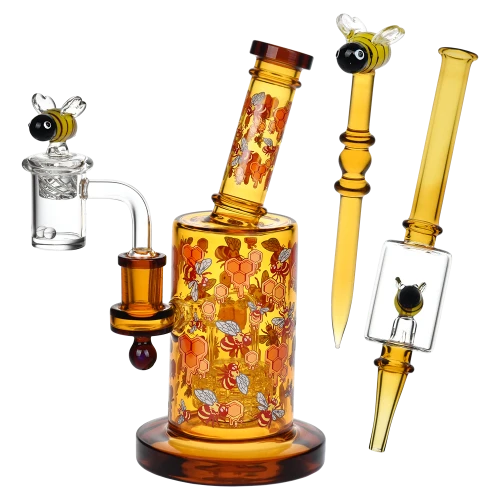 Pulsar Greatest Hits Series Glow Dab Rig Kit - Beez / 8" / 14mm F