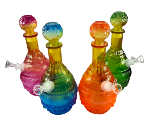 SeshGear Vintage Ombre Glass Water Pipe - 10.5" / 14mm F / Round Lotus