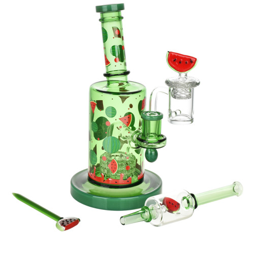 Pulsar Fruit Series Glow In The Dark Dab Rig Kit - 8" / 14mm F Watermelon Zkittles